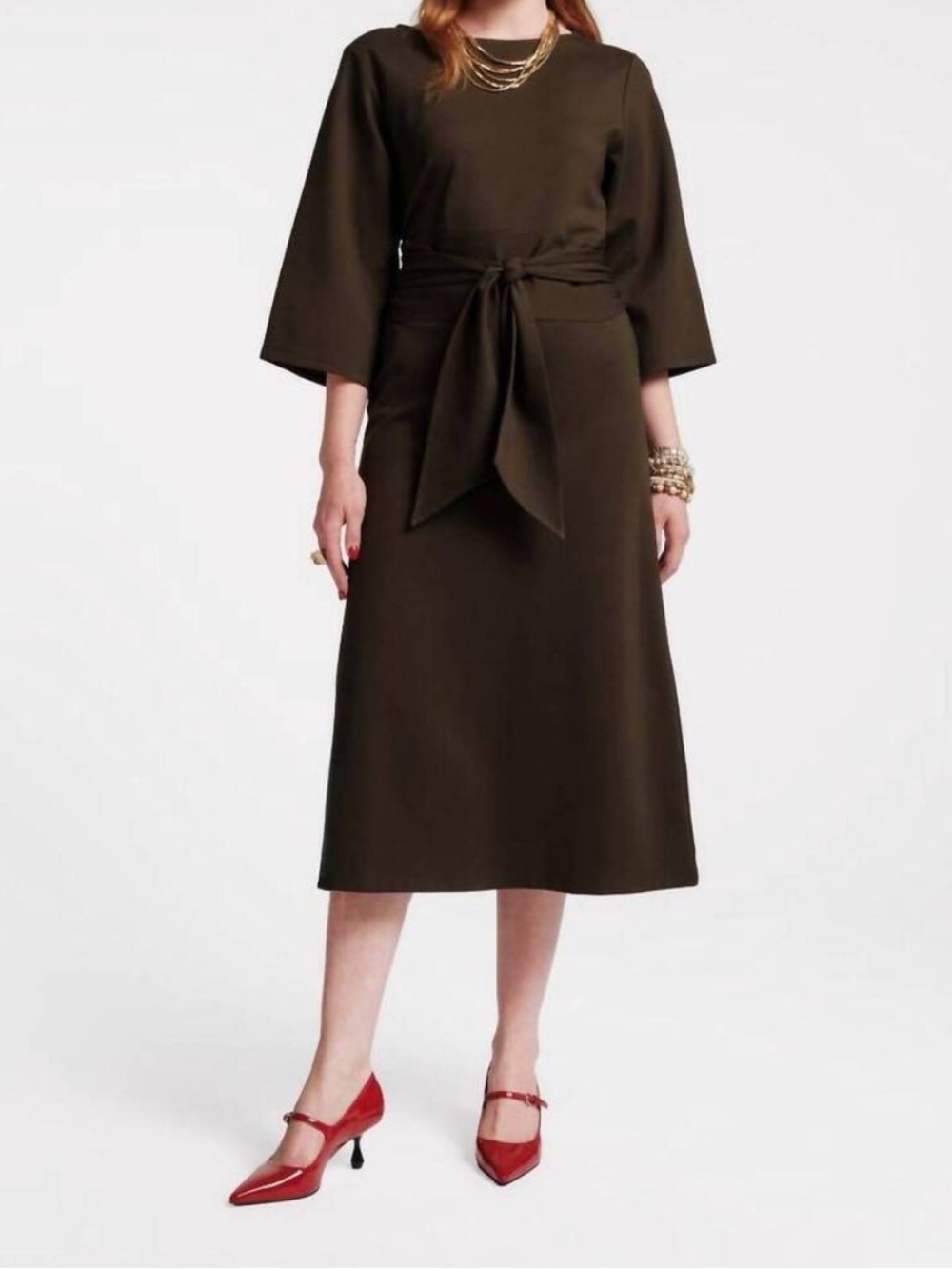 Frances valentine Whitney wrap dress black classic work dress office fall size L
